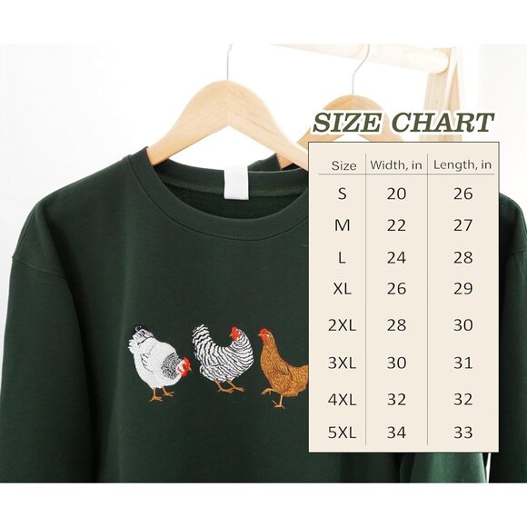 Women's Cotton Polyester Chicken Sweatshirt Embroidered Casual Top - Picture 5 of 5
